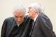 MUNICH, GERMANY - MAY 13: Bernie Ecclestone, the 83-year-old controlling business magnate of Formula One racing, attends his trial for bribery with his lawyer Sven Thomas (L), on May 13, 2014 in Munich, Germany. Ecclestone is accused of bribing BayernLB b