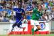 LJUBLJANA, SLOVENIA - JULY 27: Kurt Zouma (L) of Chelsea battle for the ball with Andraz Sporar (R) of FC Olimpija Ljubljana during the Pre Season Friendly match between FC Olimpija Ljubljana and Chelsea at Stozice stadium in Ljubljana, Slovenia on Sund