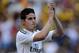 MADRID, SPAIN - JULY 22: James Rodriguez waves to fans during his unveiling as a new Real Madrid player at the Santaigo Bernabeu stadium on July 22, 2014 in Madrid, Spain. Real agreed to buy Rodriguez from AS Monaco for the next six seasons for an undisc