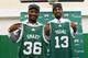 WALTHAM, MA - JUNE 30: Marcus Smart and James Young are introduced as Boston Celtics during a press conference on June 30, 2014 at the Boston Celtics Training Center in Waltham, Massachusetts . NOTE TO USER: User expressly acknowledges and agrees that, b