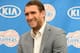PLAYA VISTA, CA - JULY 10: Spencer Hawes #10 of the Los Angeles Clippers during a press conference on July 10, 2014 at the Los Angeles Clippers Training Facility in Playa Vista, California. NOTE TO USER: User expressly acknowledges and agrees that, by dow