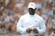 Apr 19, 2014; Austin, TX, USA; Texas Longhorns head coach Charlie Strong reacts during the Spring Game at Texas Memorial Stadium. Mandatory Credit: Brendan Maloney-USA TODAY Sports