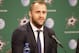 DALLAS, TX - MARCH 28: Rich Peverley #17 of the Dallas Stars talks with media during a press conference discussing his medical condition before a game against the Nashville Predators at the American Airlines Center on March 28, 2014 in Dallas, Texas. (Pho