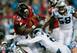 ATLANTA, GA - DECEMBER 29: Melvin White #23 of the Carolina Panthers tackles Steven Jackson #39 of the Atlanta Falcons at Georgia Dome on December 29, 2013 in Atlanta, Georgia. (Photo by Kevin C. Cox/Getty Images)