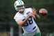 Jul 24, 2014; Cortland, NY, USA; New York Jets tight end Jace Amaro (88) makes a catch during training camp at SUNY Cortland. Mandatory Credit: Rich Barnes-USA TODAY Sports