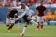 DENVER, CO - JULY 26: Wayne Rooney #10 of Manchester United follows through on a penalty goal during the first half of an International Champions Cup match against AS Roma at Sports Authority Field at Mile High on July 26, 2014 in Denver, Colorado. (Photo