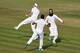 SOUTHAMPTON, ENGLAND - JULY 30: England bowler Moeen Ali is celebrates after taking the wicket of India batsman Virat Kholi during day four of the 3rd Investec Test match between England and India at Ageas Bowl on July 30, 2014 in Southampton, England.