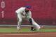 PHILADELPHIA - JULY 27: Marlon Byrd #3 of the Philadelphia Phillies fields a double down the right field line in the second inning during a game against the Arizona Diamondbacks at Citizens Bank Park on July 27, 2014 in Philadelphia, Pennsylvania. (Photo