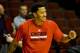 Feb 11, 2014; Chicago, IL, USA; Chicago Bulls point guard Derrick Rose (1) warms up before their game against the Atlanta Hawks at United Center. Mandatory Credit: Matt Marton-USA TODAY Sports