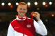 GLASGOW, SCOTLAND - JULY 30: Gold medallist Greg Rutherford of England poses on the podium during the medal ceremony for the Mens Long Jump at Hampden Park during day seven of the Glasgow 2014 Commonwealth Games on July 30, 2014 in Glasgow, United Kingd