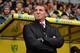 NORWICH, ENGLAND - APRIL 20: Manager Brendan Rodgers of Liverpool looks on during the Barclays Premier League match between Norwich City and Liverpool at Carrow Road on April 20, 2014 in Norwich, England. (Photo by Michael Regan/Getty Images)