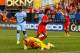 NEW YORK, NY - JULY 30: Raheem Sterling #31 of Liverpool celebrates his goal in the 85th minute as Joe Hart #1 of Manchester City looks on during the International Champions Cup 2014 at Yankee Stadium on July 30, 2014 in the Bronx borough of New York Cit