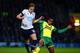 NORWICH, ENGLAND - FEBRUARY 23: Leroy Fer of Norwich City tackles Michael Dawson of Tottenham Hotspur during the Barclays Premier League match between Norwich City and Tottenham Hotspur at Carrow Road on February 23, 2014 in Norwich, England. (Photo by