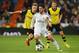 MADRID, SPAIN - APRIL 02: Isco of Real Madrid is closed down by Marco Reus (L) of Borussia Dortmund during the UEFA Champions League Quarter Final first leg match between Real Madrid and Borussia Dortmund at Estadio Santiago Bernabeu on April 2, 2014 in