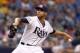 Jul 30, 2014; St. Petersburg, FL, USA; Tampa Bay Rays starting pitcher David Price (14) throws a pitch during the fifth inning against the Milwaukee Brewers at Tropicana Field. Mandatory Credit: Kim Klement-USA TODAY Sports