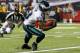 ATLANTA, GA - SEPTEMBER 18: Jeremy Maclin #18 of the Philadelphia Eagles pulls in this reception for a touchdown against the Atlanta Falcons at Georgia Dome on September 18, 2011 in Atlanta, Georgia. (Photo by Kevin C. Cox/Getty Images)
