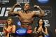 Apr 26, 2013; Newark, NJ, USA; Phil Davis weighs in for his light heavyweight bout against Vinicius Magalhaes (pictured right) at the Prudential Center. Mandatory Credit: Joe Camporeale-USA TODAY Sports