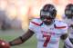 LUBBOCK, TX - SEPTEMBER 21: Will Smith #7 of the Texas Tech Red Raiders recovers a fumble and scores a touchdown against the Texas State Bobcats during game action on September 21, 2013 at AT&T Jones Stadium in Lubbock, Texas. The Texas Tech Red Raiders