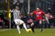 BERGAMO, ITALY - DECEMBER 22: Arturo Vidal (L) of Juventus competes for the ball with Christian Raimondi of Atalanta during the Serie A match between Atalanta BC and Juventus at Stadio Atleti Azzurri d'Italia on December 22, 2013 in Bergamo, Italy. (Pho