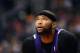 Nov 20, 2013; Phoenix, AZ, USA; Sacramento Kings center DeMarcus Cousins (15) watches from the free throw line in the first half of the game against the Phoenix Suns at US Airways Center. The Kings defeated the Suns 113-106. Mandatory Credit: Jennifer Ste