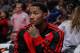 Nov 16, 2013; Chicago, IL, USA; Chicago Bulls point guard Derrick Rose (1) on the bench during the second half against the Indiana Pacers at the United Center. Chicago won 110-94. Mandatory Credit: Dennis Wierzbicki-USA TODAY Sports