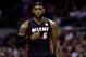 Jun 15, 2014; San Antonio, TX, USA; Miami Heat forward LeBron James (6) calls a play during the first quarter against the San Antonio Spurs in game five of the 2014 NBA Finals at AT&T Center. Mandatory Credit: Bob Donnan-USA TODAY Sports
