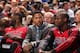 CHARLOTTE, NC - APRIL 16: Nazr Mohammed #48, Derrick Rose #1 and Ronnie Brewer #11 of the Chicago Bulls sit on the bench during the game against the Charlotte Bobcats at the Time Warner Cable Arena on April 16, 2014 in Charlotte, North Carolina. NOTE TO U
