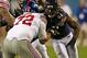 CHICAGO, IL - OCTOBER 10: David Bass #91 of the Chicago Bears rushes against Justin Pugh #72 of the New York Giants at Soldier Field on October 10, 2013 in Chicago, Illinois. The Bears defeated the Giants 27-21. (Photo by Jonathan Daniel/Getty Images)