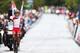 GLASGOW, SCOTLAND - AUGUST 03: Lizzie Armitstead of England celebrates as she crosses the line to win the Women's Cycling Road Race during day eleven of the Glasgow 2014 Commonwealth Games on August 3, 2014 in Glasgow, United Kingdom. (Photo by Ryan Pie