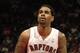 TORONTO, CANADA - APRIL 26: Gary Forbes #3 of the Toronto Raptors shoots a freethrow against the New Jersey Nets on April 26, 2012 at the Air Canada Centre in Toronto, Ontario, Canada. NOTE TO USER: User expressly acknowledges and agrees that, by downloa