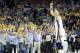 Apr 26, 2014; Memphis, TN, USA; Memphis Grizzlies guard Mike Miller (13) reacts after hitting a three point shot against the Oklahoma City Thunder in game four of the first round of the 2014 NBA Playoffs at FedExForum. Thunder defeated the Grizzlies 92-89
