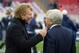 Oct 28,2012; London, UNITED KINGDOM; New England Patriots owner Robert Kraft (right) and recording artist Jon Bon Jovi before the 2012 NFL International Series game against the St. Louis Rams at Wembley Stadium. Mandatory Credit: Kirby Lee/Image of Sport-