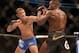 Alexander Gustafsson (left) and Jon Jones fight at UFC 165
