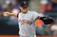 NEW YORK, NY - AUGUST 2: Jake Peavy #43 of the San Francisco Giants delivers a pitch against the New York Mets in the first inning on August 2, 2014 at Citi Field in the Flushing neighborhood of the Queens borough of New York City. (Photo by Rich Schultz