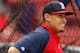 BOSTON, MA - AUGUST 1: Allen Craig of the Boston Red Sox prepares to take batting practice before a game with the New York Yankees at Fenway Park on August 1, 2014 in Boston, Massachusetts. (Photo by Jim Rogash/Getty Images)