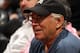 MIAMI, FL - JANUARY 23: Singer-songwriter Jimmy Buffett watches the game between the Miami Heat and the Los Angeles Lakers at the American Airlines Arena in Miami, Florida on Jan. 23, 2014. NOTE TO USER: User expressly acknowledges and agrees that, by dow