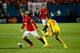 MIAMI GARDENS, FL - AUGUST 04: Wayne Rooney #10 of Manchester United is challenged by Jordan Henderson #14 of Liverpool in the Guinness International Champions Cup 2014 Final at Sun Life Stadium on August 4, 2014 in Miami Gardens, Florida. (Photo by Chri