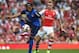 LONDON, ENGLAND - AUGUST 03: Radamel Falcao of Monaco in action with Calum Chambers during the Emirates Cup match between Arsenal and AS Monaco at the Emirates Stadium on August 3, 2014 in London, England. (Photo by Michael Regan/Getty Images)