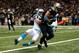 NEW ORLEANS, LA - DECEMBER 08: Jimmy Graham #80 of the New Orleans Saints is tackled as he scores a touchdown by Luke Kuechly #59 of the Carolina Panthers at Mercedes-Benz Superdome on December 8, 2013 in New Orleans, Louisiana. (Photo by Chris Graythe