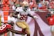 TAMPA, FL - DECEMBER 15: Tight end Vernon Davis #85 of the San Francisco 49ers runs with a pass at midfield against the Tampa Bay Buccaneers December 15, 2013 at Raymond James Stadium in Tampa, Florida. (Photo by Al Messerschmidt/Getty Images)