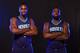 TARRYTOWN, NY - AUGUST 3: (L-R) Noah Vonleh #11 and P.J. Hairston #19 of the Charlotte Hornets poses for a portrait during the 2014 NBA rookie photo shoot on August 3, 2014 at the Madison Square Garden Training Facility in Tarrytown, New York. NOTE TO USE