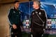 MADRID, SPAIN - APRIL 02: Head coach Jose Mourinho (R) and Real madrid player Raphael varane prior to start a press conference ahead of the UEFA Champions League Quarterfinal match between Real Madrid and Galatasaray AS at Santiago Bernabeu Stadium on Ap