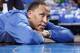 DALLAS, TX - MAY 2: Shawn Marion #0 of the Dallas Mavericks stretches before Game Six of the Western Conference Quarterfinals against the San Antonio Spurs during the 2014 NBA Playoffs on May 2, 2014 at the American Airlines Center in Dallas, Texas. NOTE
