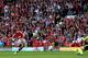 MANCHESTER, ENGLAND - MAY 08: Javier Hernandez of Manchester United scores the opening goal during the Barclays Premier League match between Manchester United and Chelsea at Old Trafford on May 8, 2011 in Manchester, England. (Photo by Alex Livesey/Getty