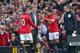 MANCHESTER, ENGLAND - MARCH 29: Manchester United Manager David Moyes substitutes Wayne Rooney for Javier Hernandez during the Barclays Premier League match between Manchester United and Aston Villa at Old Trafford on March 29, 2014 in Manchester, Englan