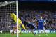LONDON, ENGLAND - APRIL 30: John Terry (R) and Gary Cahill of Chelsea watch the ball hit the crossbar as Mark Schwarzer of Chelsea stretches in vain during the UEFA Champions League semi-final second leg match between Chelsea and Club Atletico de Madrid a