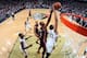 NEW ORLEANS, LA - MARCH 22: Anthony Davis #23 of the New Orleans Pelicans grabs a rebound against the Miami Heat on March 22, 2014 at the Smoothie King Center in New Orleans, Louisiana. NOTE TO USER: User expressly acknowledges and agrees that, by downlo