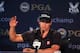 LOUISVILLE, KY - AUGUST 05: Adam Scott of Australia speaks with the media during a practice round prior to the start of the 96th PGA Championship at Valhalla Golf Club on August 5, 2014 in Louisville, Kentucky. (Photo by David Cannon/Getty Images)