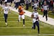 EAST RUTHERFORD, NJ - FEBRUARY 02: Wide receiver Percy Harvin #11 of the Seattle Seahawks returns the second half kickoff for 87 yards during the Pepsi Super Bowl XLVIII Halftime Show at MetLife Stadium against the Denver Broncos on February 2, 2014 in