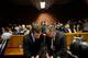 PRETORIA, SOUTH AFRICA - AUGUST 19: South African athlete Oscar Pistorius (L) speaks with his lawyer Kenny Oldwage in Pretoria Magistrates Court prior to an indictment hearing on August 19, 2013 in Pretoria, South Africa. Pistorius, 26 is accused of murd